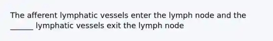 The afferent lymphatic vessels enter the lymph node and the ______ lymphatic vessels exit the lymph node