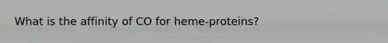 What is the affinity of CO for heme-proteins?