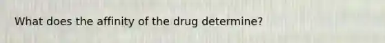 What does the affinity of the drug determine?