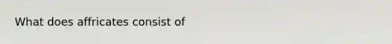 What does affricates consist of