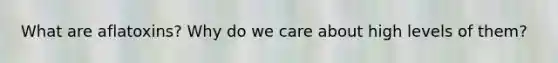 What are aflatoxins? Why do we care about high levels of them?