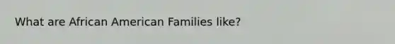 What are African American Families like?