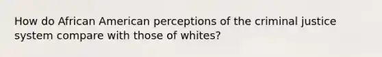 How do African American perceptions of the criminal justice system compare with those of whites?