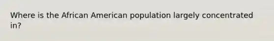 Where is the African American population largely concentrated in?