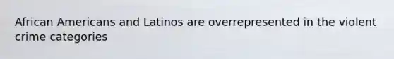 African Americans and Latinos are overrepresented in the violent crime categories