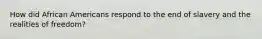 How did African Americans respond to the end of slavery and the realities of freedom?