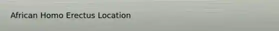 African Homo Erectus Location