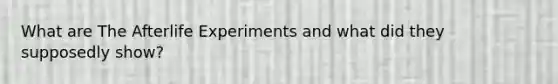 What are The Afterlife Experiments and what did they supposedly show?