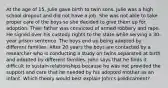 At the age of 15, Julie gave birth to twin sons. Julie was a high school dropout and did not have a job. She was not able to take proper care of the boys so she decided to give them up for adoption. Their father was convicted of armed robbery and rape. He signed over his custody rights to the state while serving a 30-year prison sentence. The boys end up being adopted by different families. After 20 years the boys are contacted by a researcher who is conducting a study on twins separated at birth and adopted by different families. John says that he finds it difficult to sustain relationships because he was not provided the support and care that he needed by his adopted mother as an infant. Which theory would best explain John's predicament?