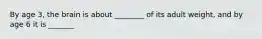 By age 3, the brain is about ________ of its adult weight, and by age 6 it is _______