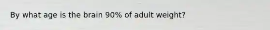 By what age is the brain 90% of adult weight?