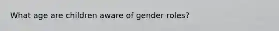 What age are children aware of gender roles?