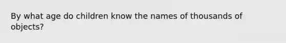 By what age do children know the names of thousands of objects?