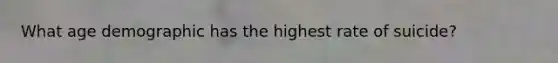 What age demographic has the highest rate of suicide?