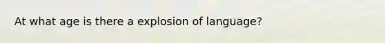 At what age is there a explosion of language?