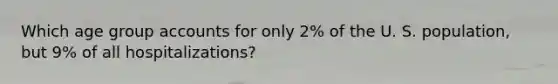 Which age group accounts for only 2% of the U. S. population, but 9% of all hospitalizations?