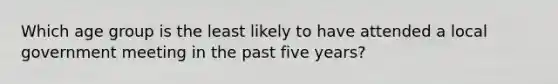 Which age group is the least likely to have attended a local government meeting in the past five years?