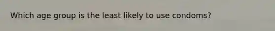 Which age group is the least likely to use condoms?