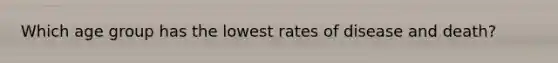 Which age group has the lowest rates of disease and death?