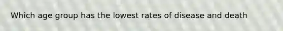 Which age group has the lowest rates of disease and death