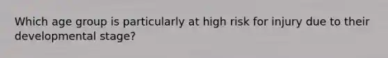 Which age group is particularly at high risk for injury due to their developmental stage?