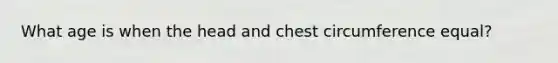 What age is when the head and chest circumference equal?