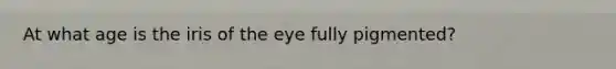 At what age is the iris of the eye fully pigmented?