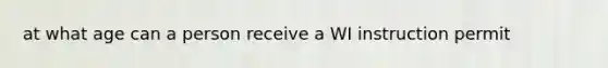 at what age can a person receive a WI instruction permit