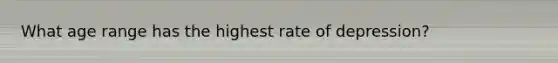 What age range has the highest rate of depression?