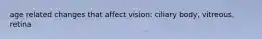 age related changes that affect vision: ciliary body, vitreous, retina