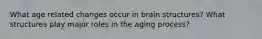 What age related changes occur in brain structures? What structures play major roles in the aging process?