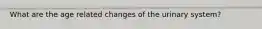 What are the age related changes of the urinary system?