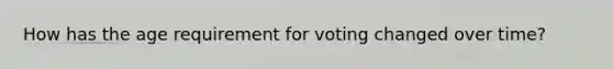 How has the age requirement for voting changed over time?