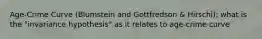 Age-Crime Curve (Blumstein and Gottfredson & Hirschi): what is the "invariance hypothesis" as it relates to age-crime curve