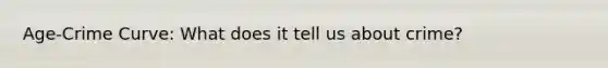 Age-Crime Curve: What does it tell us about crime?