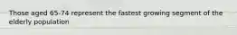 Those aged 65-74 represent the fastest growing segment of the elderly population