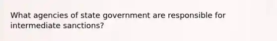 What agencies of state government are responsible for intermediate sanctions?