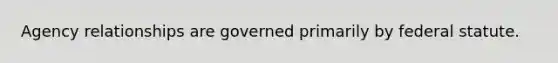 Agency relationships are governed primarily by federal statute.