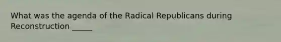 What was the agenda of the Radical Republicans during Reconstruction _____