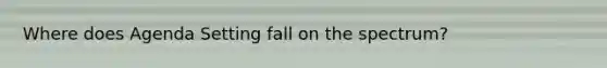 Where does Agenda Setting fall on the spectrum?