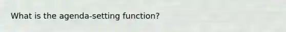 What is the agenda-setting function?