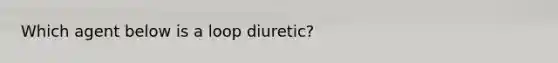 Which agent below is a loop diuretic?