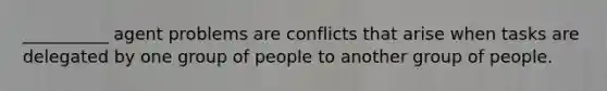 __________ agent problems are conflicts that arise when tasks are delegated by one group of people to another group of people.