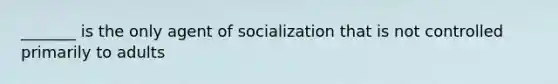 _______ is the only agent of socialization that is not controlled primarily to adults