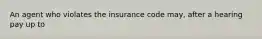 An agent who violates the insurance code may, after a hearing pay up to