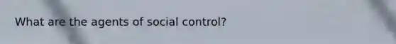 What are the agents of social control?