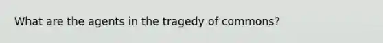 What are the agents in the tragedy of commons?