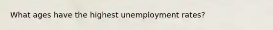 What ages have the highest unemployment rates?