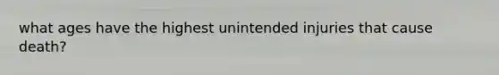what ages have the highest unintended injuries that cause death?