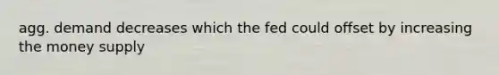 agg. demand decreases which the fed could offset by increasing the money supply